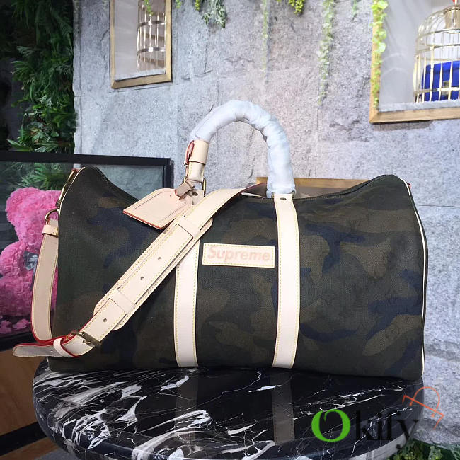 Louis Vuitton Supreme 45 DUFFLE BAG Keepall Green 3741 - 1