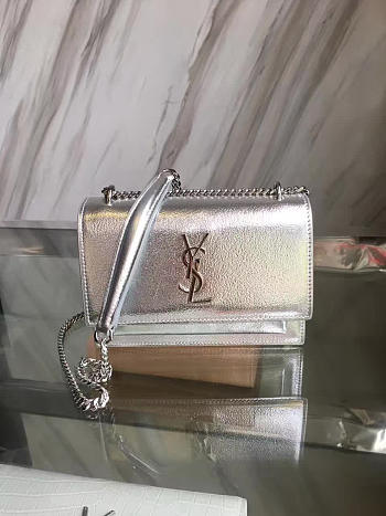 YSL Sunset Chain Bag Silver 17 Silver 4839