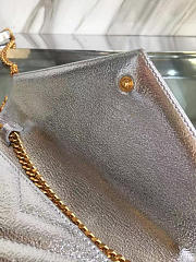 YSL Envelope Chain Bag 22 silver crinkle metallic BagsAll 5095 - 4