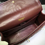 Chanel Maxi Classic Flap Wine Red Lambskin Silver/Gold Hardware 33cm - 2