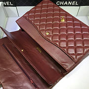 Chanel Maxi Classic Flap Wine Red Lambskin Silver/Gold Hardware 33cm - 3