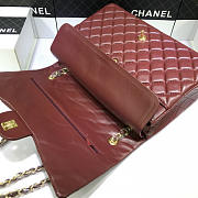 Chanel Maxi Classic Flap Wine Red Lambskin Silver/Gold Hardware 33cm - 4