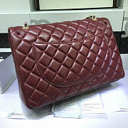 Chanel Maxi Classic Flap Wine Red Lambskin Silver/Gold Hardware 33cm - 5
