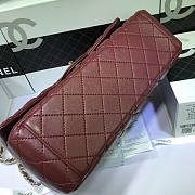 Chanel Maxi Classic Flap Wine Red Lambskin Silver/Gold Hardware 33cm - 6