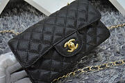 CHANEL Caviar Leather Flap Bag With Gold/Silver Hardware Black 20cm  - 4