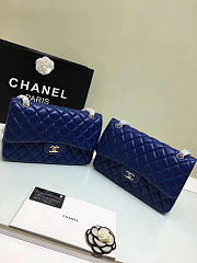 Chanel Jumbo Classic Flap Blue Lambskin Silver/Gold 30cm - 2