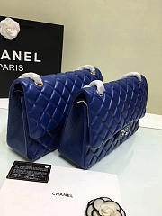 Chanel Jumbo Classic Flap Blue Lambskin Silver/Gold 30cm - 5