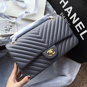 Chanel Classic Handbag Grey 25cm - 6