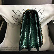 Chanel Snake Embossed Flap Shoulder Bag Green A98774 20cm - 6