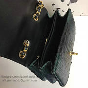 Chanel Snake Embossed Flap Shoulder Bag Green A98774 20cm - 2