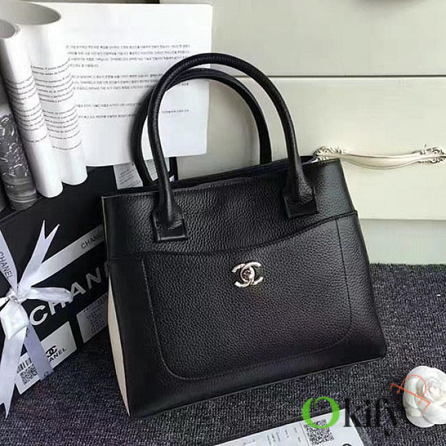 Chanel Calfskin Shopping Bag Black A69929 VS08388 27cm - 1