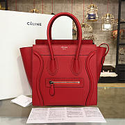 BagsAll Celine Leather Micro Luggage Red Z1092 28.5cm - 1
