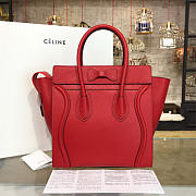 BagsAll Celine Leather Micro Luggage Red Z1092 28.5cm - 4