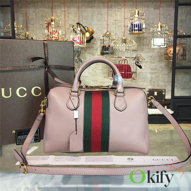 Gucci GG Supreme 32 Handle Bag Pink Leather 2207 - 1