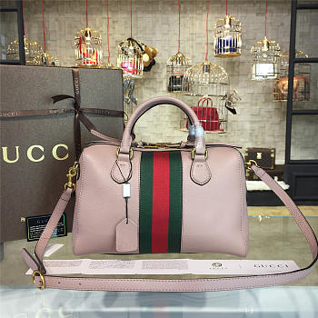 Gucci GG Supreme 32 Handle Bag Pink Leather 2207