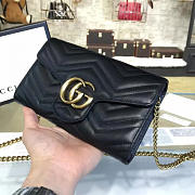 Gucci GG Marmont 21 Matelassé Chain Bag Black Leather 474575 - 3