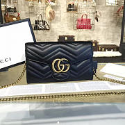 Gucci GG Marmont 21 Matelassé Chain Bag Black Leather 474575 - 2