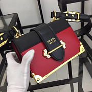 bagsAll Prada Cahier 20 Leather Shoulder Bag 1BD045 Red - 3