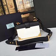 bagsAll Prada Cahier Leather 20 Shoulder Bag White - 5