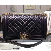 Chanel Quilted Lambskin Medium Boy Bag 25 Gold Hardware Black VS05222 - 3