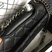 CC Quilted Deerskin Perfect Edge Bag Black A14041 VS02205 26.5cm - 3