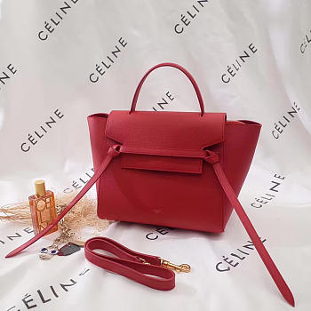 BagsAll Celine Belt Bag Red Calfskin Z1193 27cm 