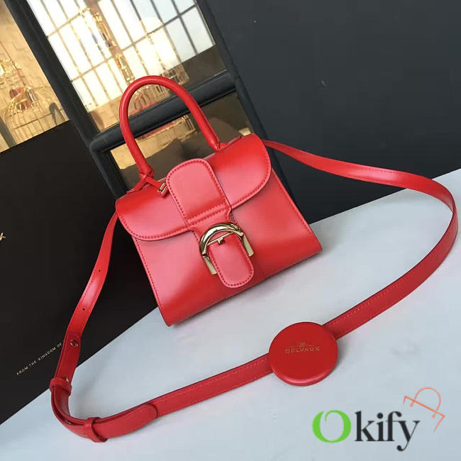 bagsAll Delvaux Mini Brillant Satchel Smooth Leather Red 1468 - 1