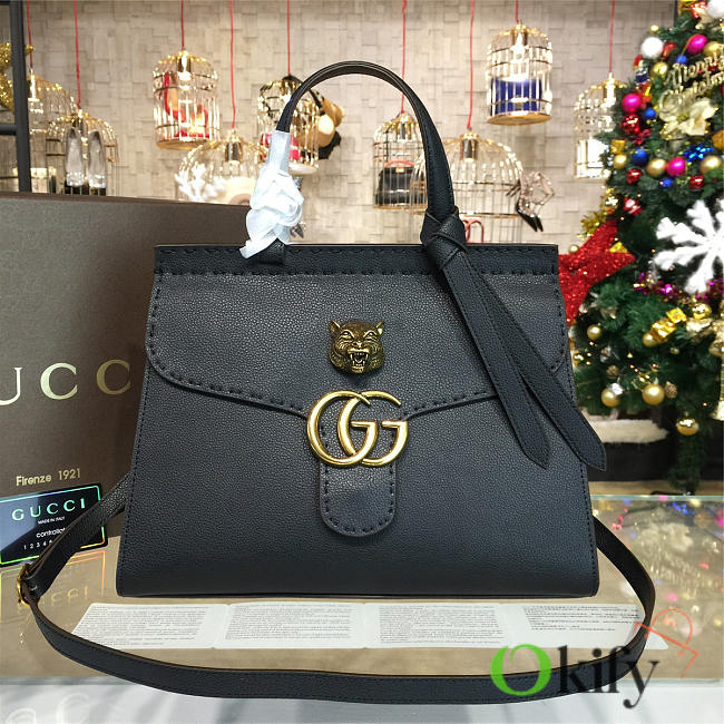 Gucci GG Marmont Leather Tote Bag Black 2237 31.5cm - 1