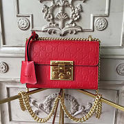 Gucci Padlock Leather 20.5 studded red embossed 2609 - 1