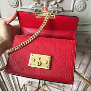 Gucci Padlock Leather 20.5 studded red embossed 2609 - 6