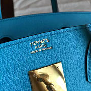 Hermes Birkin Chamonix Blue/ Gold BagsAll Z2950 30cm - 2