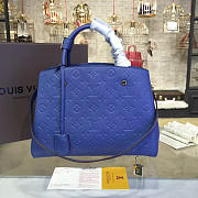 Louis Vuitton Montaigne MM 33 Tote Blue 3339  - 1