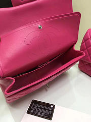 Chanel Jumbo Classic Flap Hot Pink Lambskin Silver/Gold 30cm - 3