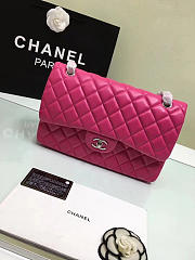Chanel Jumbo Classic Flap Hot Pink Lambskin Silver/Gold 30cm - 6