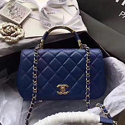 Chanel Caviar Quilted Lambskin Flap Bag with Top Handle Blue A93752 25cm - 1