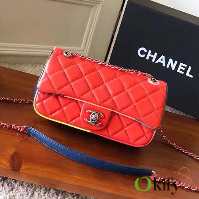 Chanel Red Multicolor Small Flap Bag A150301 23cm - 1