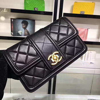 Chanel Lambskin Small Wallet on Chain Black BagsAll A91365 VS00635