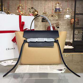 BagsAll Celine Belt Bag Beige & Black Calfskin Z1213 27cm 