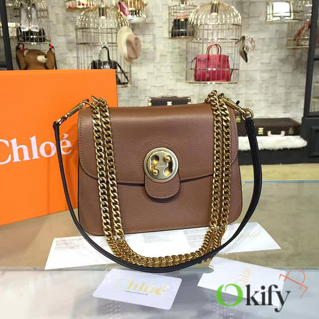 Chloe Leather Mily Brown 23.5 Z1326  - 1