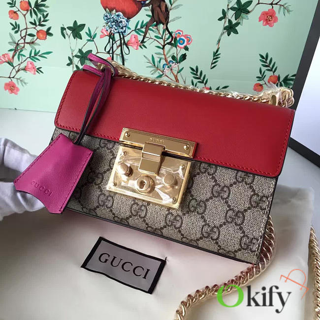 Gucci Ophidia Leather 20 Padlock Red 2163 - 1