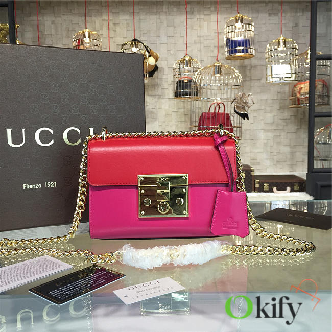 Gucci Padlock 20 Ophidia Leather Hot Pink 2167 - 1