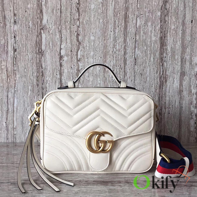 Gucci GG Marmont 25 Matelassé White Leather 2244 - 1