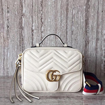 Gucci GG Marmont 25 Matelassé White Leather 2244