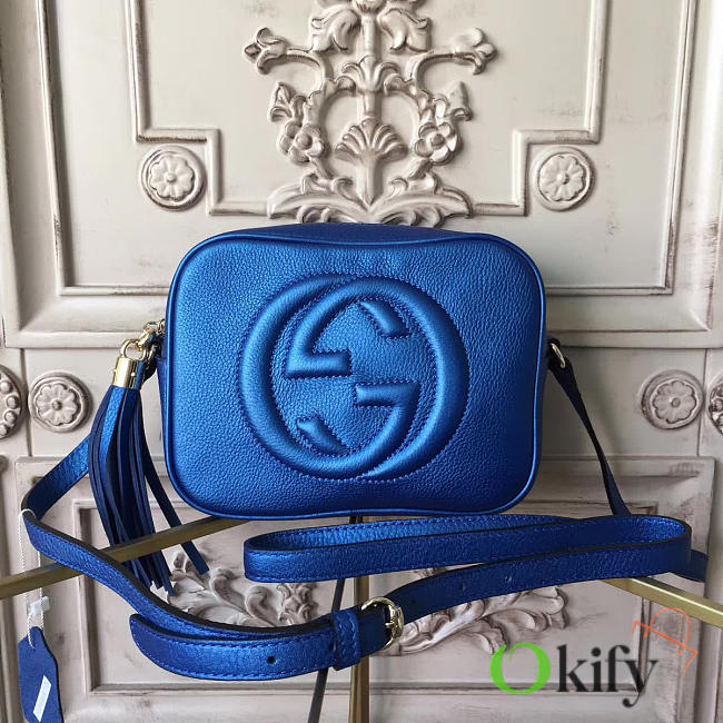 Gucci Soho Disco 21 Leather Bag Navy Blue Z2599 - 1