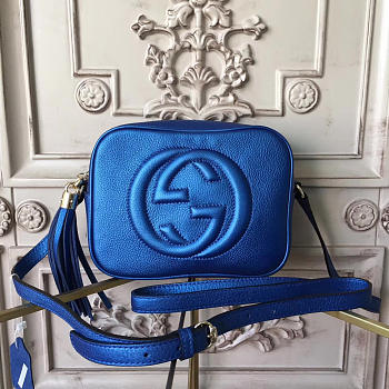 Gucci Soho Disco 21 Leather Bag Navy Blue Z2599