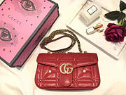 Gucci GG Marmont 26 Red Matelassé Pearl Bag 2640 - 3