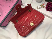 Gucci GG Marmont 26 Red Matelassé Pearl Bag 2640 - 5