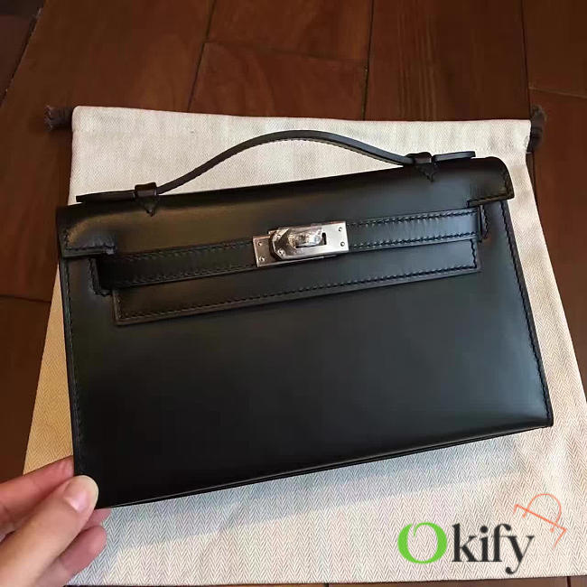Hermès Mini Kelly Box Calf 22 Black/Silver BagsAll Z2834 - 1