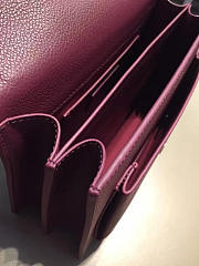 YSL Medium Sunset Bag 22 Plum Grained Leather 4852 - 4