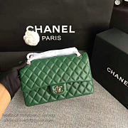Chanel Lambskin Classic handbag Green A01112 VS04940 25cm - 5